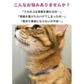 ぽぽねこ グラフィック猫首輪 猫もよう セーフティバックル・鈴付き・ハゲにくい (キジトラ・キジ白, M)