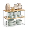 SONGMICS Cabinet Organizer Shelf, Set of 4 Kitchen Counter Shelves,