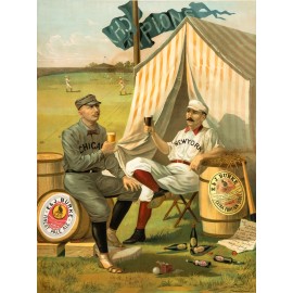 Burke Ale 1889 E. & J.  Burke Ale NEW METAL SIGN: Baseball Theme NY & Chicago Toast