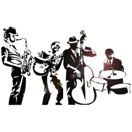Vinyl Wall Decal Jazz Band Musical Art Music Decor Stickers Mural Large Decor (ig4054) Matte Black