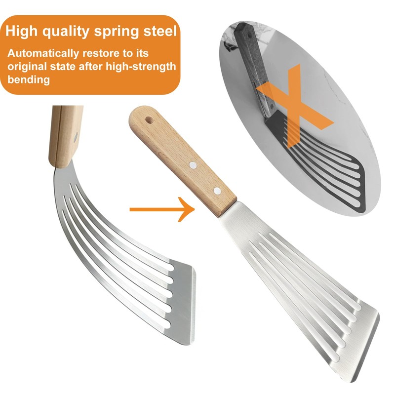 Couicgu Fish Spatula Stainless Steel - Professional Slotted spatula with
