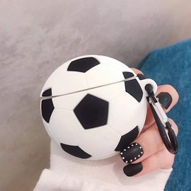 Silicone Case for Airpods Pro, Cute Funny Cool Basketball Football Protective Rubber Cover Skin with Anti-Lost Keychain (Football)