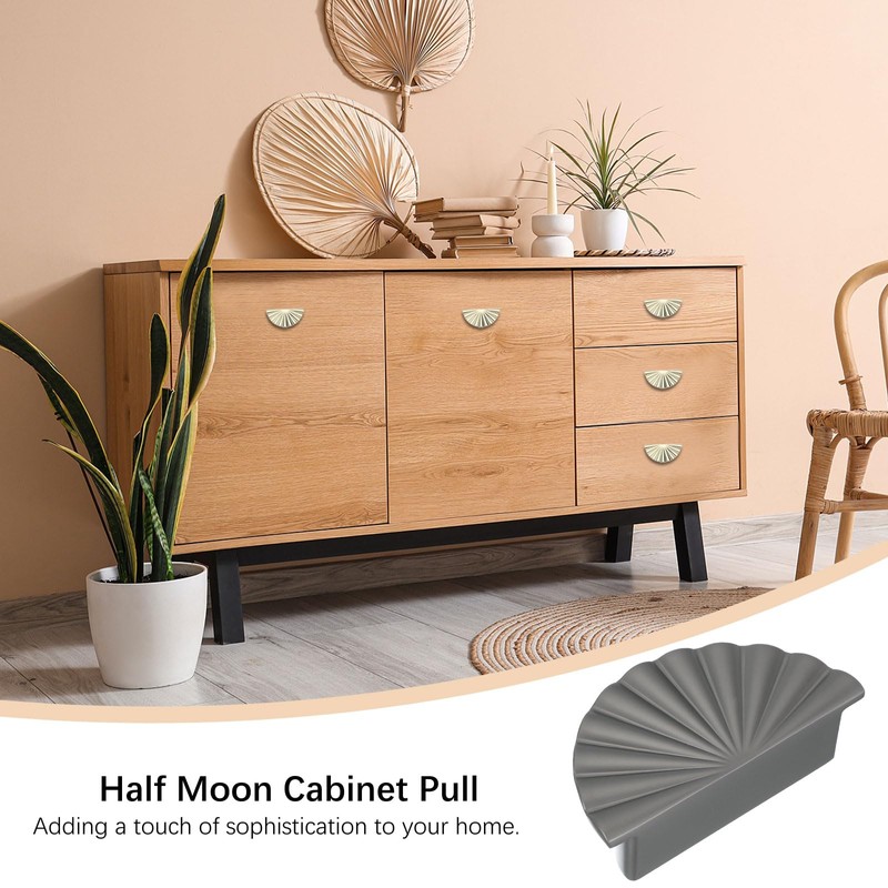 YELARXI Half Moon Cabinet Pulls Zinc Alloy Drawer Pulls Cabinet