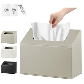 Hand Towels Box Cover,PU Leather Wall-Mounted Tissue Box Cover Holder Compatible with Kleenex Disposable Paper Hand Towels Suitable for Dining,Kitchen,Bathroom