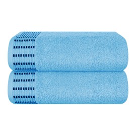 MALLONI HOME Cotton 2 Pack Oversized Bath Towel Set 28x55 inches, Large Bath Towels, Ultra Absorbant Compact Quickdry & Lightweight Towel, Ideal for Gym Travel Camp Pool - Sky Blue
