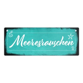 Sea noise holiday metal sign for the terrace, decorative tin sign for the balcony or pool with beautiful summer motif and against wanderlust