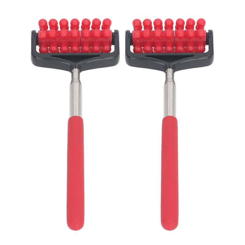 2pcs Telescopic Back Massage Roller Stainless Steel Rolling Back Massager