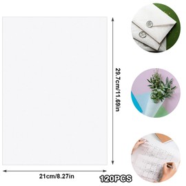 Tracing Paper A4, 120 Sheets Tracing Paper 50 g/m², Tracing Paper Printable Handmade Paper for Sketching, Pause, Packaging, Drawing (Transparent)