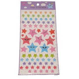 Fat-catz-copy-catz Kids Children's Puffy 3D Colourful Emoji Face Star Stickers for Scrap Books Reward Stickers Reuseable