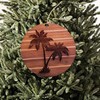HipFlaskPlus Sunset and Palm Trees - Cedar Ornament