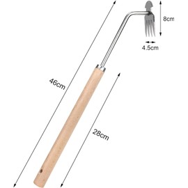 Sadodo Gardening Manual Weed Cutter Stainless Steel, Weed Remover Device, Garden Weeder, Garden Rake Root Weeder, Uprooting Weeding Tool, Garden Tool for 18 Inch Garden Digging (Long)