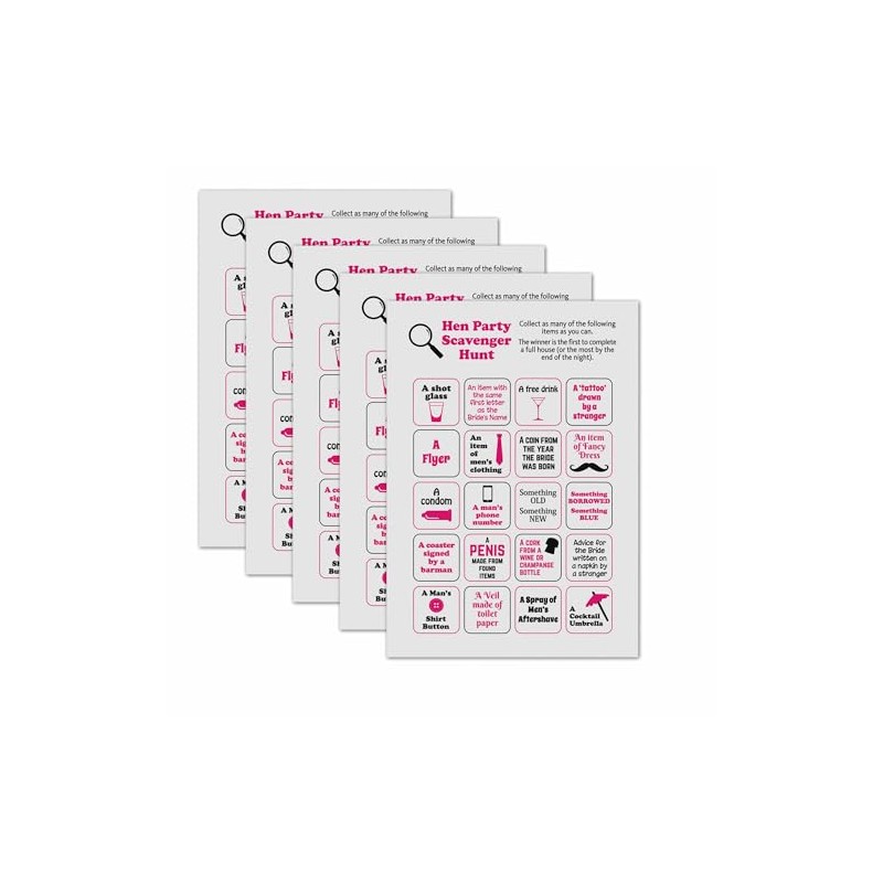 Hen Party Scavenger Hunt Game - Set of 24 Game