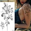 VIBESHOOD Temporary Cross flowers Tattoo, waterproof, friction-resistant, low-reflective, Lasts 1-2