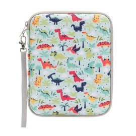 Jeachan Card Case for Yoto Cards, Soft Portable Folder with Zipper & 80 Pockets Player & Mini Audiobook Cards, Card Binder Holder with Sleeves for Travel (Dino)