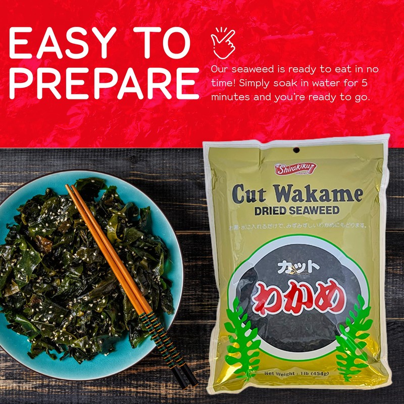 Shirakiku Cut Wakame Dried Seaweed - Dry Seaweed, Sea Kelp