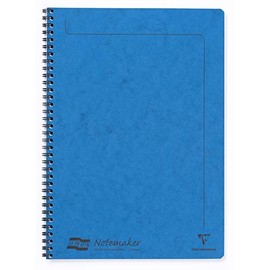 Clairefontaine - Ref 4865Z - Europa Notemaker Sidebound Notebook (120 Pages) - A4 Size, 90gsm Brushed Vellum Paper, Micro-Perforated Sheets, Lined Rulings - Blue