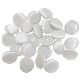 Lomjuytg 50PCS Satin Cloth Buttons with Shank and Buttonhole Set for Bridal Wedding Dress Satin Blouse Prom Dress & Formal Dress (Pure White)