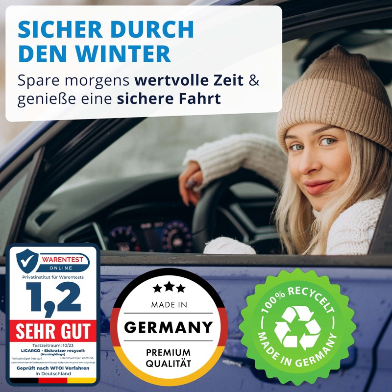 LICARGO® Eiskratzer mit Messingklinge [Made in Germany] - Ice Breaker