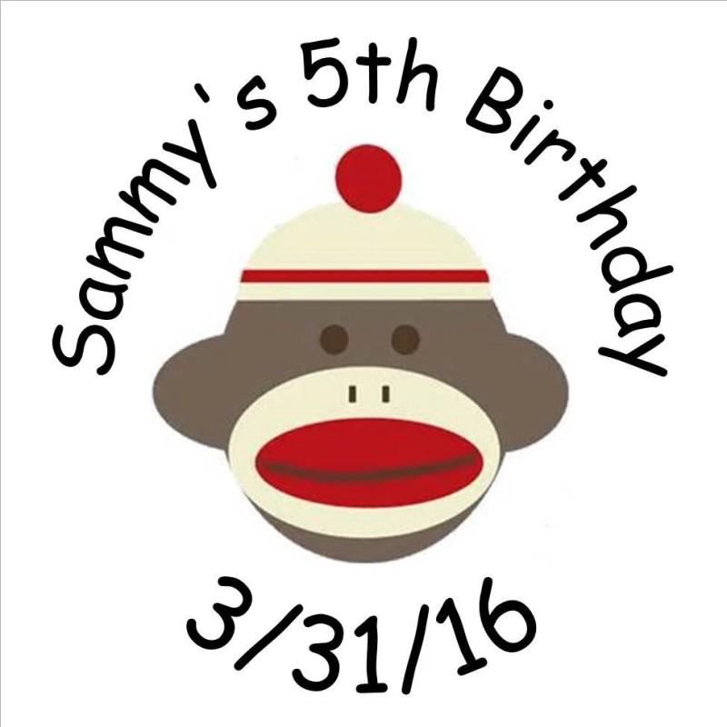 Unbranded 108 Sock Monkey Kisses Labels - Party Favors -