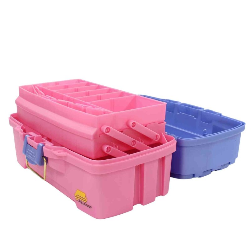 Plano Plano 2-Tray Tackle Box with Dual Top Access, Periwinkle/Pink,