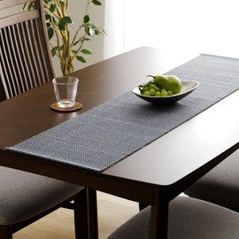 Ikehiko #1101300190601 Bamboo Table Runner, Jeans, Approx. 11.8 x 47.2 inches (30 x 120 cm), Navy, Denim Style, Cool, Natural Material, Wipe-able, Fashionable, Scandinavian Style, Modern Japanese