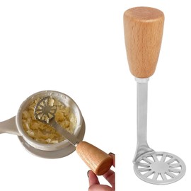 Liroyal Potato Masher Stainless Steel L-Shaped Sweet Potatoes Potatoes Eggs Cooking Weaning Food Cookware Kitchen Commercial Dishwasher Safe Silver