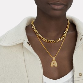 GOLDCHIC JEWELRY Bling Letter A Necklace for Men, Hip Hop Initial A Bubble Pendant Necklaces, Micro Pave Cubic Zirconia Iced Necklaces