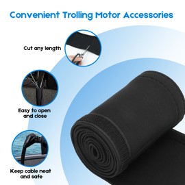 Trolling Motor Cable Sleeve 60 inch Neoprene Cable Organizer for Trolling Motor Portable Boat Accessories (5FT)