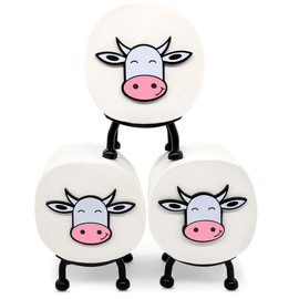 IKOPFLN 3 Stück Toilettenpapierhalter mit Kühe, lustiger Toilettenpapierhalter, freistehend, Badezimmer-Set, Toilettenpapierhalter, lustige Seidenpapierrollen-Aufbewahrung（Kühe）