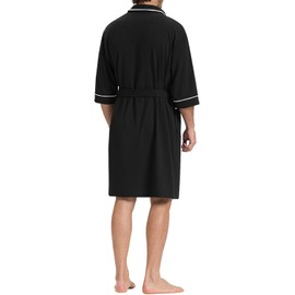 SIORO Men’s Waffle Knit Robe with Shawl Collar, Short Lightweight Bathrobe with Pockets, Perfect for Spa, Summer & Shower