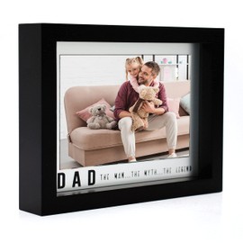 MIMOSA MOMENTS Horizontal Dad and Daughter Picture Frame Black, for 4x6 Photo Tabletop Display, Father's Day Gifts