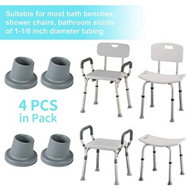 Puntas de repuesto para silla de ducha, puntas de goma de 1-18 pulgadas para asiento de silla de bao, banco, taburete de ducha, banco de...           
