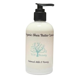 Body Lotion Organic Shea Butter - Oatmeal Milk and Honey - Handmade & Artisan 8 oz