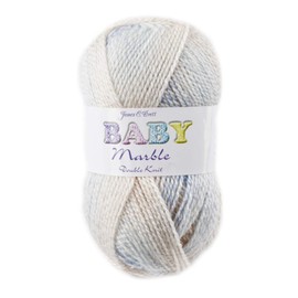 James Brett Baby Marble DK Knitting Yarn Soft Double Knit Wool 5 x 100g (Blue Brown & Beige - BM5)