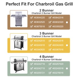 Criditpid Grill Replacement Parts for Charbroil 4 Burner 463242716 463257520 463242715 463245518 463276016 Models, Stainless Steel Grill Burners, Heat Plate Shields, Crossover Tubes and Ignitors.