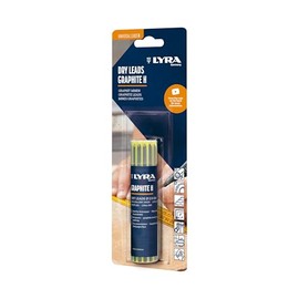LYRA L4498006 Dry Refill Set Filled with 12 Pieces Carpenter's Graphite Lead in H, 2.8 mm, Especially for Wood, in Blister Pack