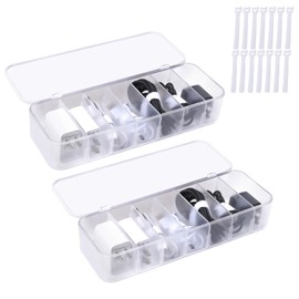 Cable Storage Box (White, 2 Pack)