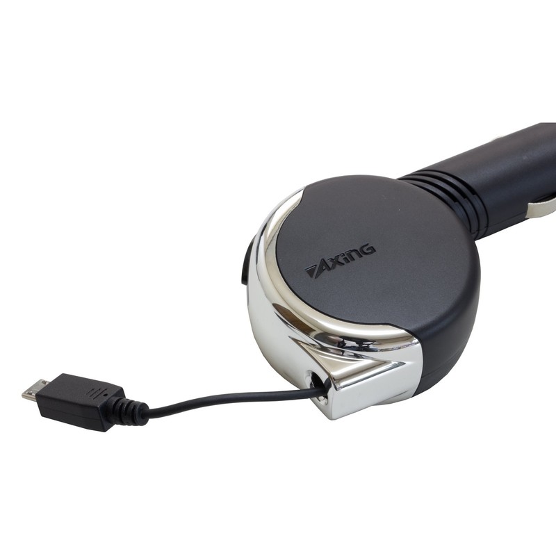 多摩電子工業 USB Type-C & microUSB 車載充電器 コードリール 2.4A 出力 TKC44SCK