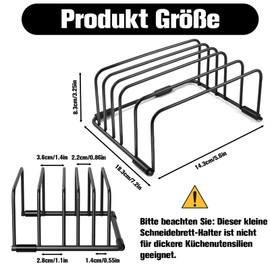 QUTHZZHY Chopping Board Holder, Chopping Board Stand Black, Chopping Board Rack, Pot Pan Lid Holder, Pan Lid Holder, Chopping Board Organiser, Pot Lid Organiser Kitchen
