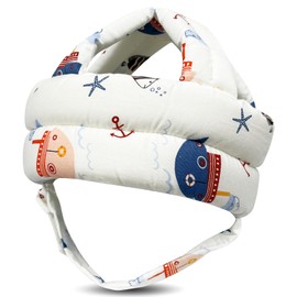 CUXFLS Baby Protector Helmet Infant Safety Hat for Crawling Walking, No Bumps Safety Head, Adjustable Soft Cap for Kid Learning to Walk and Climb(Fishing-Boat)