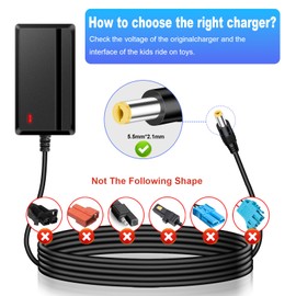 24V Battery for Ride On Toys 24 Charger for Wrangler SUV Kid Trax Dynacraft Toy Car Jeep ATV Quad Toy Car Charger