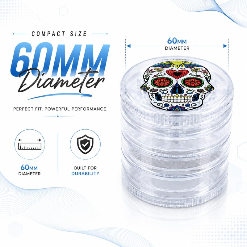 Premium Plastic Herb Grinder, Portable 50mm,60mm, Spice Grinder with Magnetic