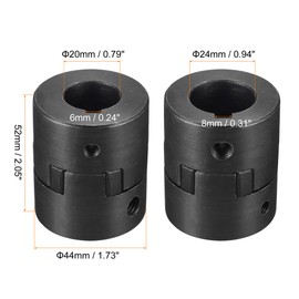 sourcing map Flexible Clutch Shaft 20mm to 24mm 52mm x 44mm Engine Clutch Joint