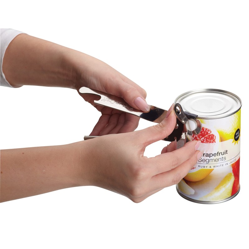 Kitchencraft Butterfly Can Opener, Stainless Steel, Safety and Comfort, 17.5