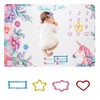 wocharm Baby Milestone Mat Blanket photo prop with floral numbers