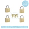 Master Lock Solid Brass Body Padlocks, 30 mm Size (Pack