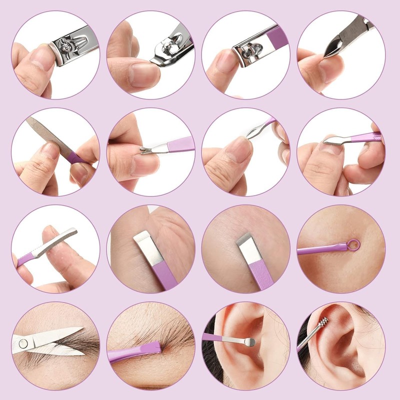 Professional Manicure and Pedicure Kit, 12-Piece Nail Care Tools with