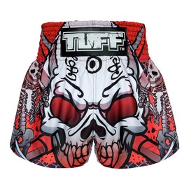 TUFF Muay Thai Shorts Boxing Trunks (TUF-MS619-BLK, L)