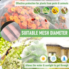 YUYIUS Fruit Tree Netting, Blueberry Bush Netting Cover for Garden Protection, 2Pcs 4x4.9 FT Garden Plant Netting Pest Barrier for Raised Beds, Bug Mesh Net from Cicadas, Bird for Strawberry, Tomato