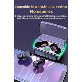 Audífonos Auriculares inalámbricos Bluetooth 5.1 Control Táctácdel Auricular con Carcasa de Carga IPX4 con micrófono Incorporado Compatible con Apple